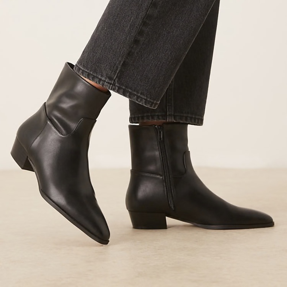 Jason Wu Koli Heeled Ankle Boots in Black Leather Size 8‎ A55